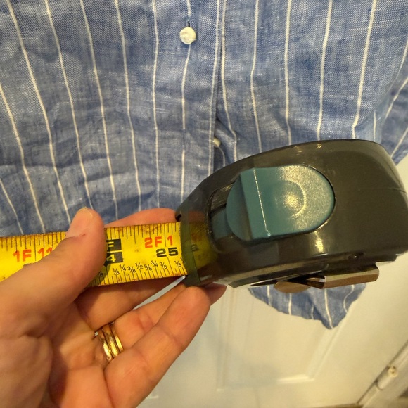 ayr oversized linen striped shirt white and blue - Picture 6 of 7